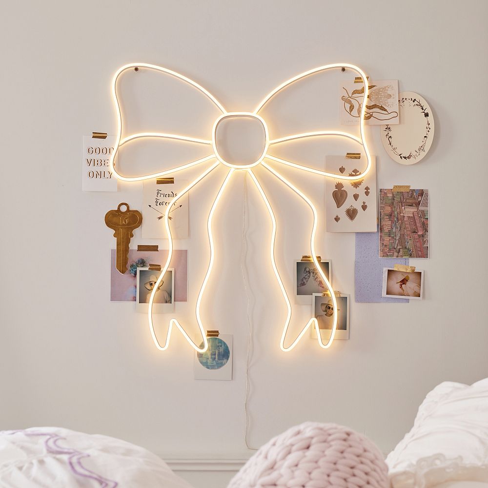 LoveShackFancy Bow Neon Wall Sign - Unique Decor
