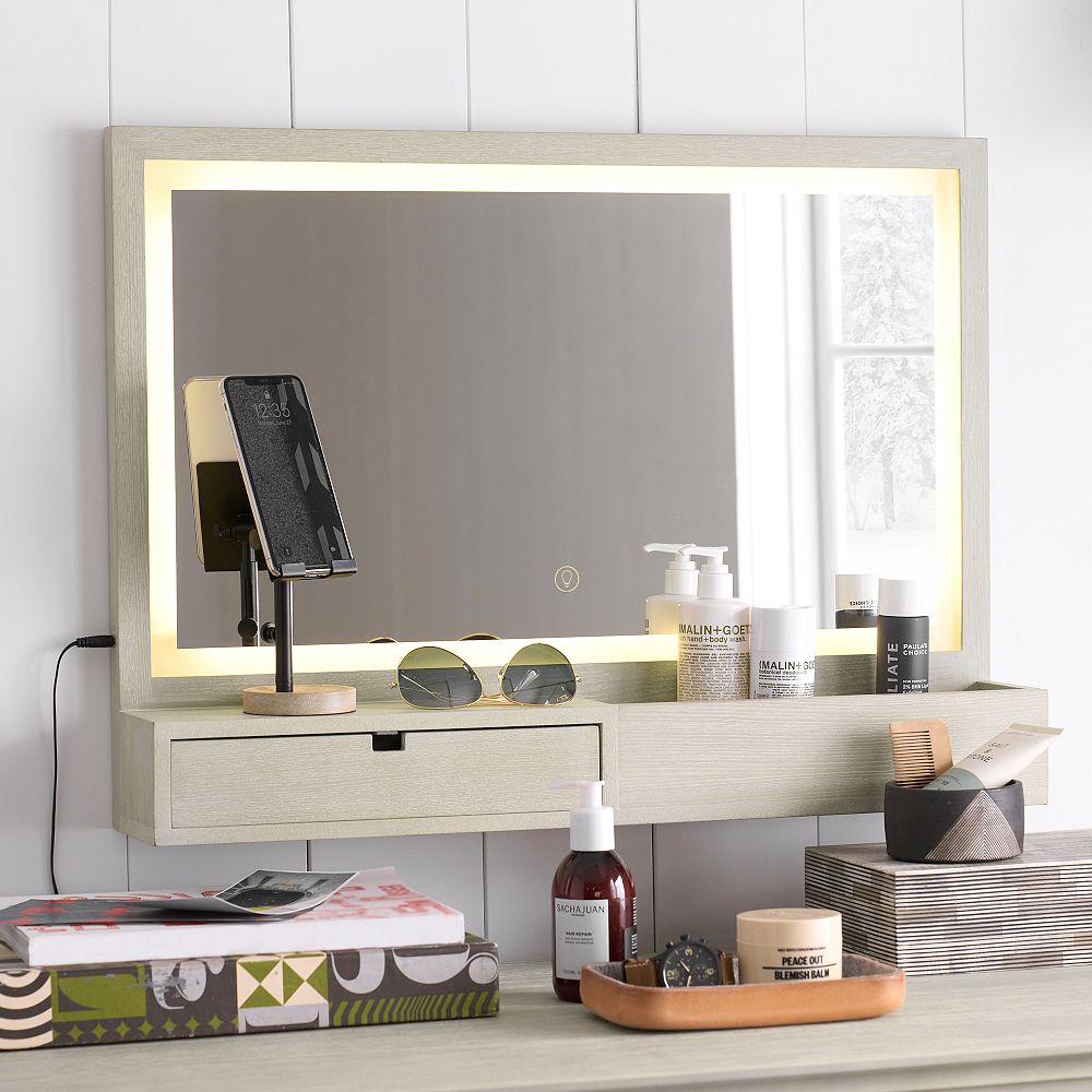 Open Box:   Get-Ready Wood Vanity Mirror with Storage
