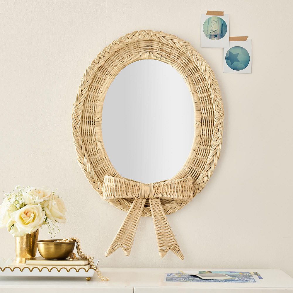 LoveShackFancy No Nails Rattan Bow Mirror (18&quot;x28&quot;)