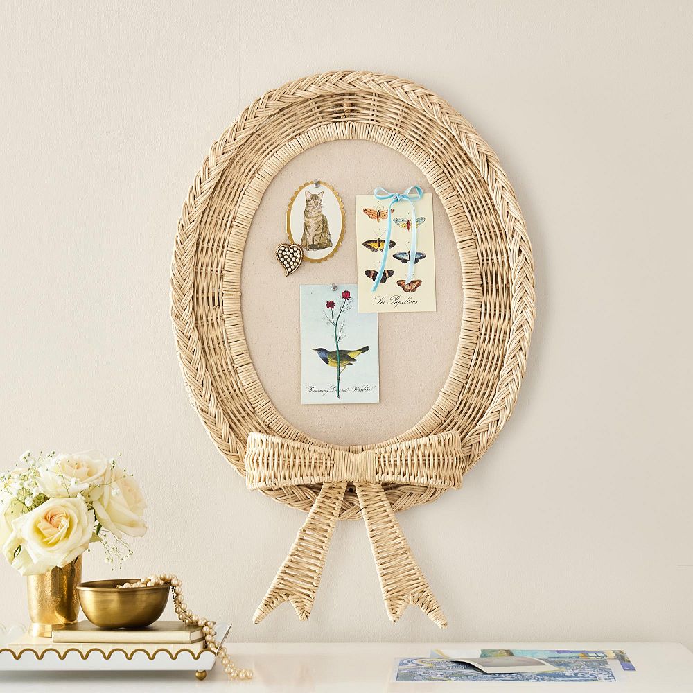 LoveShackFancy Rattan Bow Pinboard (18&quot;x28&quot;)