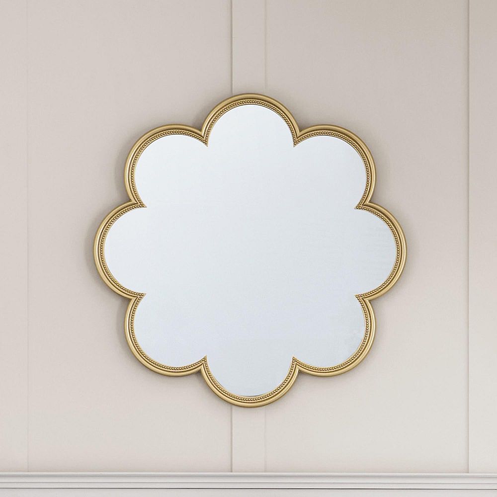 Microbeaded Floral Mirror (30&quot;)
