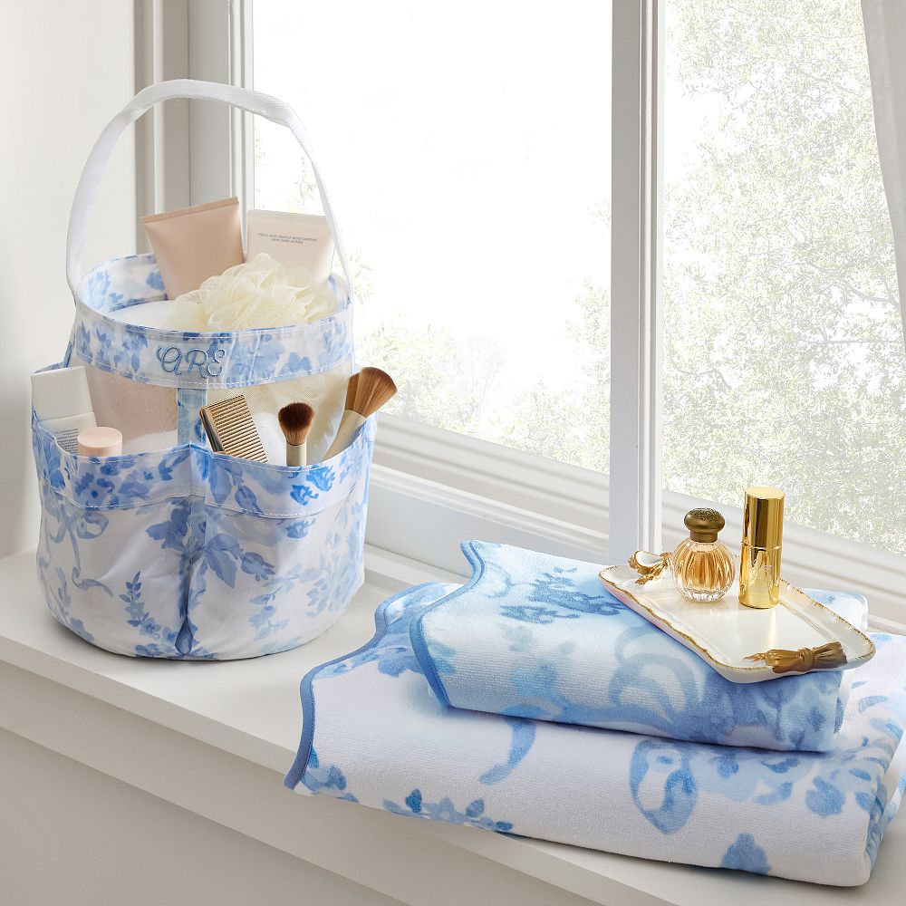 LoveShackFancy Shower Caddy &amp; Garden Damask Towels Set