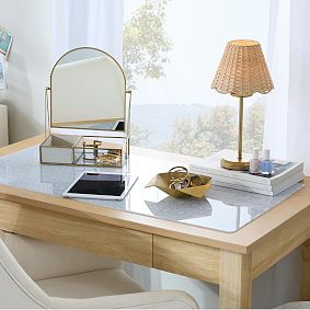 Andi Glass And Gold Vanity Mirror With Storage (10&quot;x10&quot;)