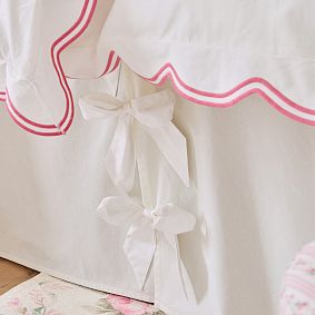 LoveShackFancy Vaulted Twin XL Bows Bedskirt