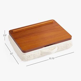 Adjustable Cozy Sherpa Lapdesk with Storage-Ivory