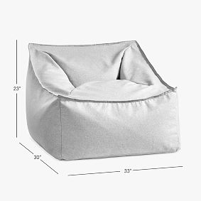 Flannel Light Gray Modern Bean Bag Lounger