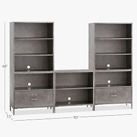 Locker Mixed Cubby &amp; 2-Drawer Tower Set (90&quot;)