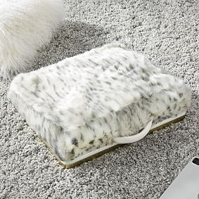 Faux-Fur Super Storage Lapdesk - Blush Leopard