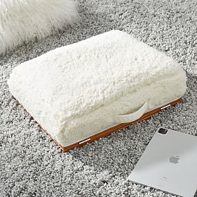 Cozy Sherpa Adjustable Lapdesk - Cream