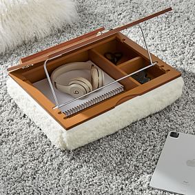 Cozy Sherpa Adjustable Lapdesk - Cream