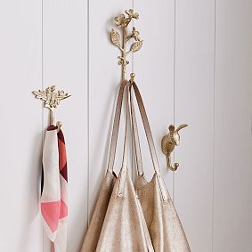 Gold Wall Hooks, Set of 3