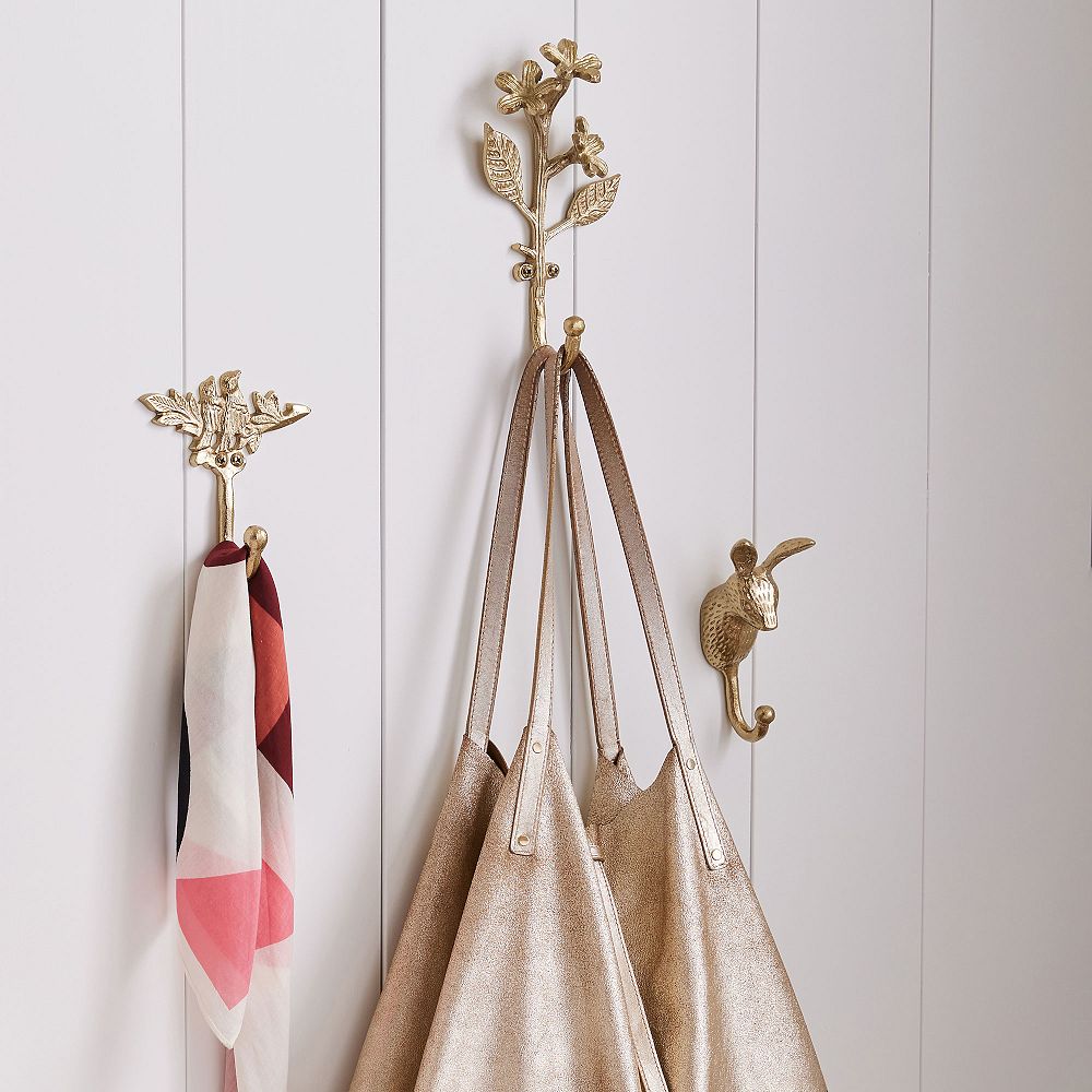 Gold Wall Hooks, Set of 3