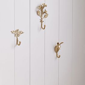 Gold Wall Hooks, Set of 3