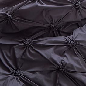 Ruched Rosette Organic Duvet Cover