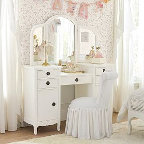 LoveShackFancyTufted Swivel Vanity Chair
