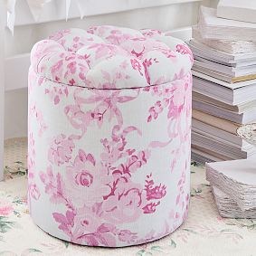 LoveShackFancy Tufted Round Storage Ottoman