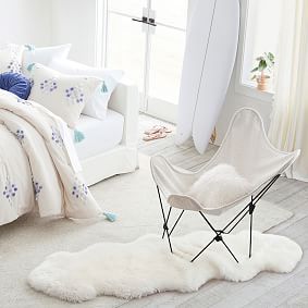 Chunky Boucle Ivory Butterfly Chair