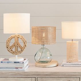 Driftwood Peace Sign Table Lamp