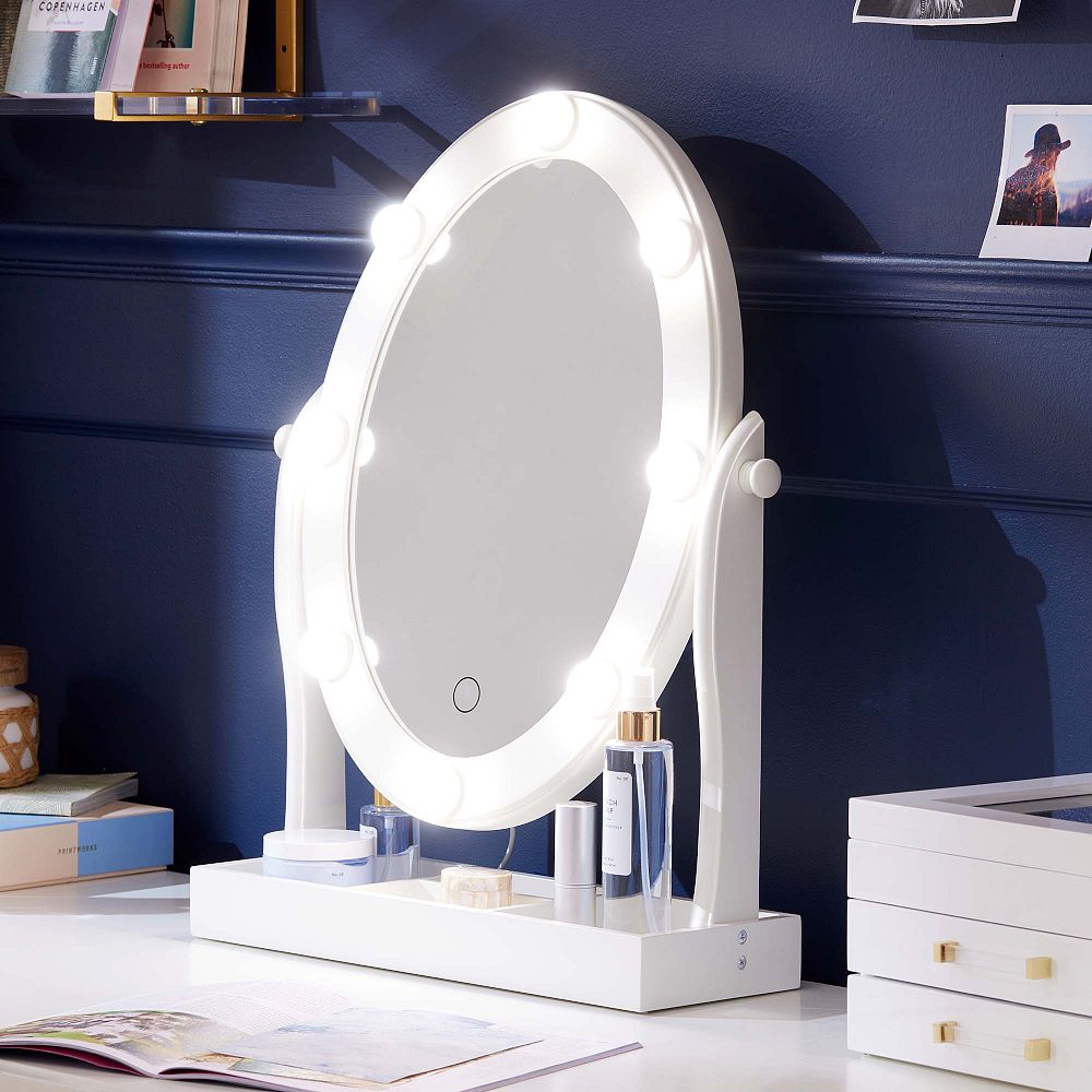 Oval Marquee Vanity Mirror (16&quot;x19&quot;)