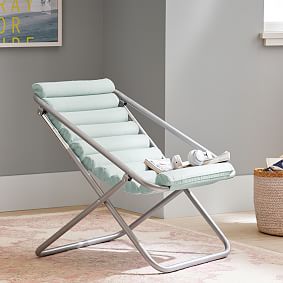 Performance Everyday Velvet Pool Channeled Sling Chair