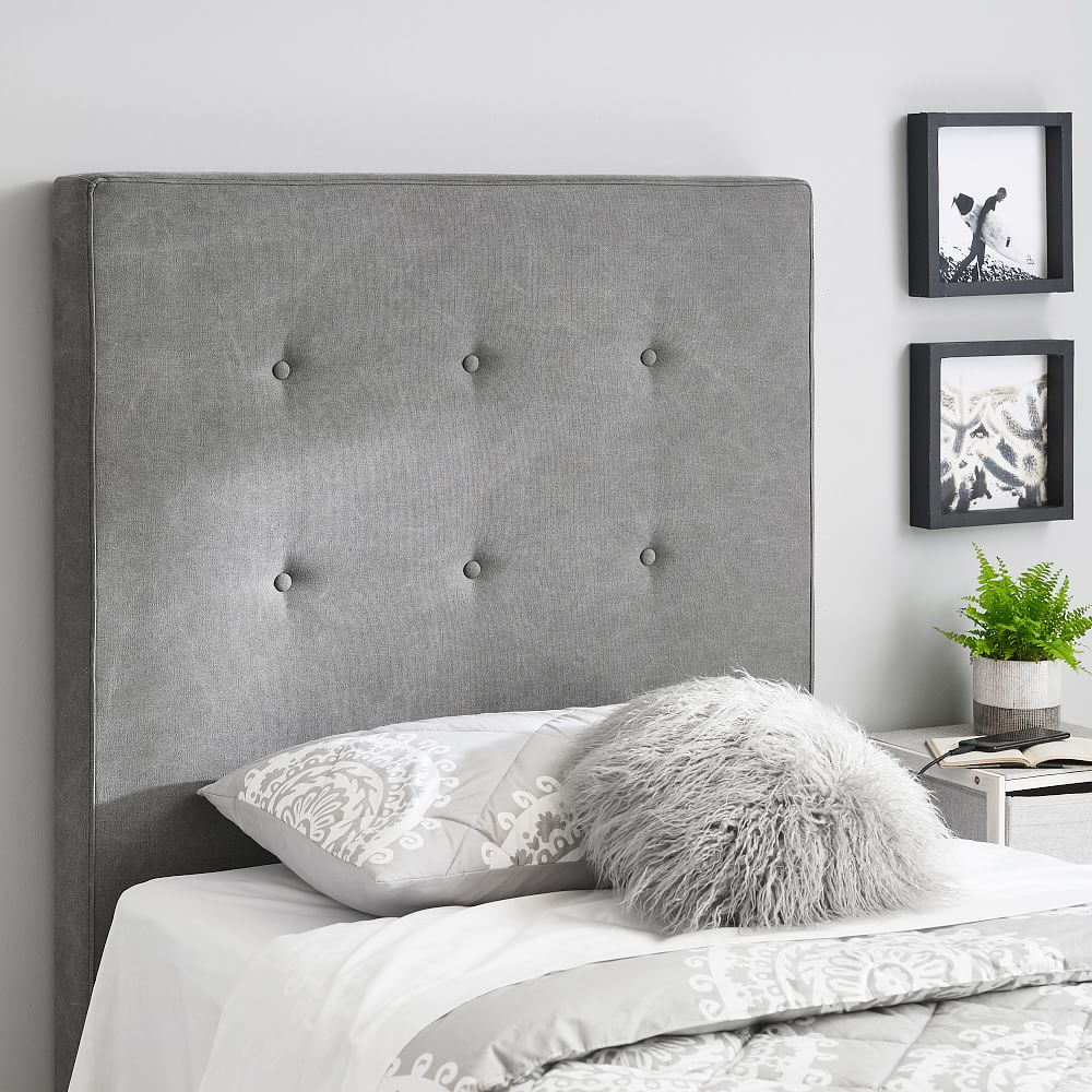 Tall No Nails Tufted Tech Smart Faux Headboard