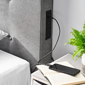 Tall No Nails Tufted Tech Smart Faux Headboard