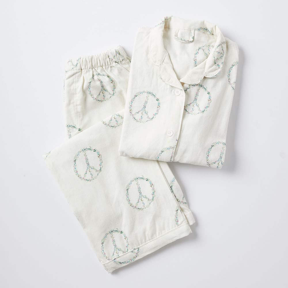 Peace on Earth Organic Flannel Pajama Set