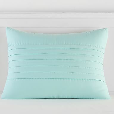 Pretty Pleats Sham, Standard, Pale Seafoam