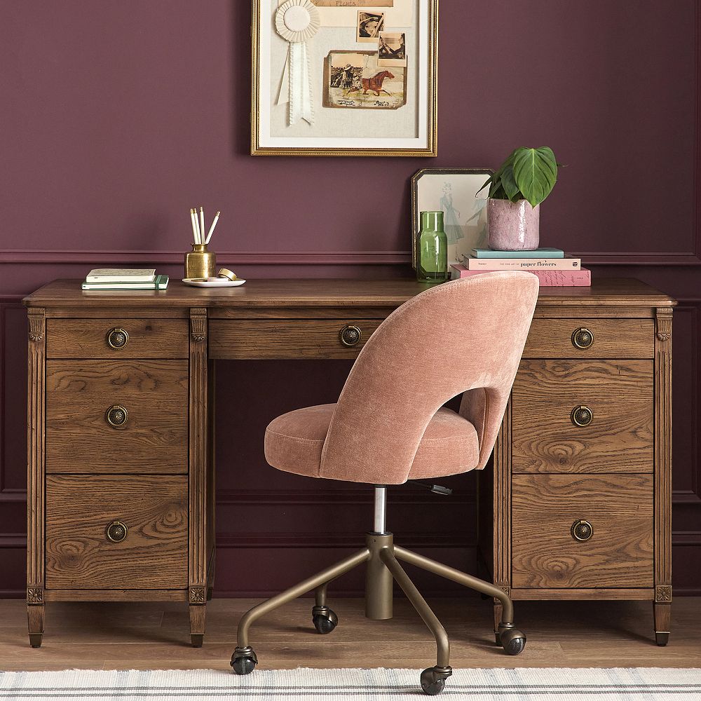 Chris Loves Julia Aged Oak Smart&#8482; Storage Desk (57.5&quot;)