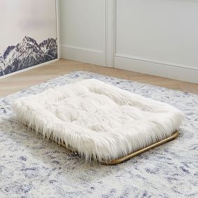 Himalayan Faux-Fur Ivory Square Hang-A-Round Chair