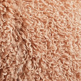 Mongolian Faux-Fur Rose Bean Bag Chair