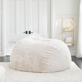 Polar Bear Ivory Oversized Bean Bag Chair Slipcover Only