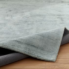 Open Box:   Solid Viscose Rug - Porcelain Blue