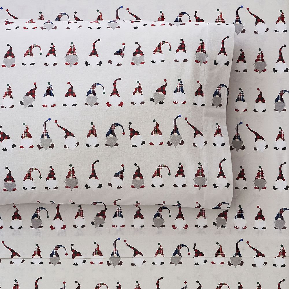 Holiday Gnome Organic Flannel Sheet Set
