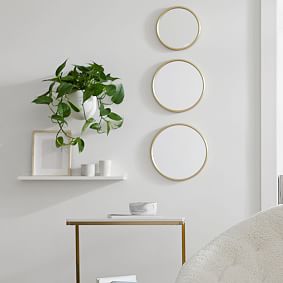 No Nails Metal Framed Mirrors, Set of 3