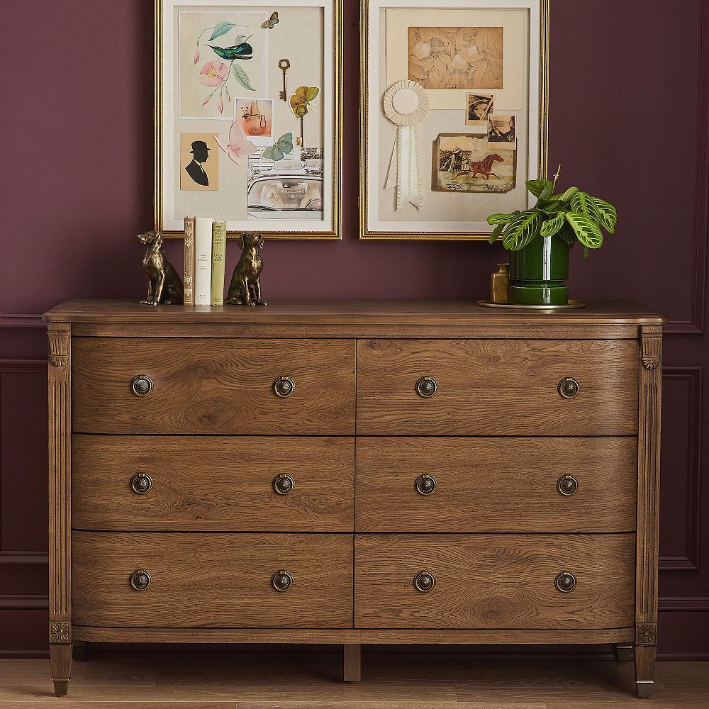 Chris Loves Julia Aged Oak 6-Drawer Dresser (56w x 20d&quot;)