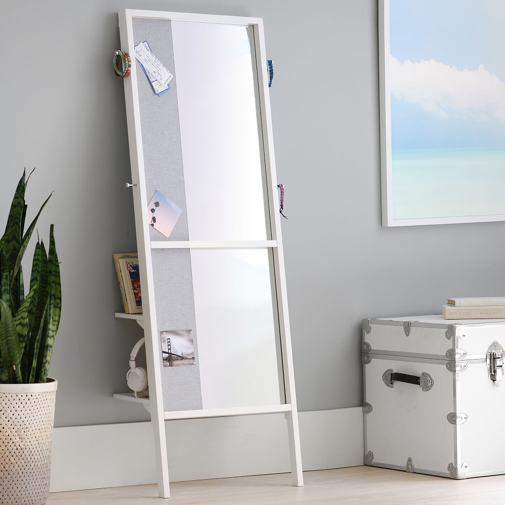 Leaning Pinboard with Mirror