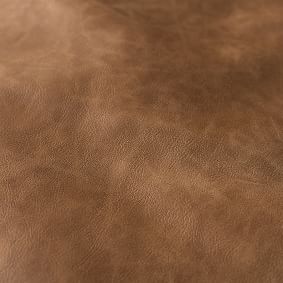 Open Box:  Vegan Leather Caramel  Channeled Sling Chair