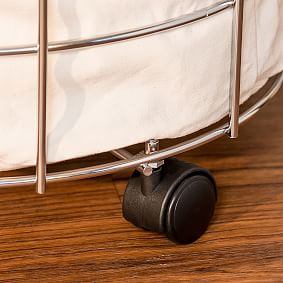 Chrome Wire Rolling Hamper