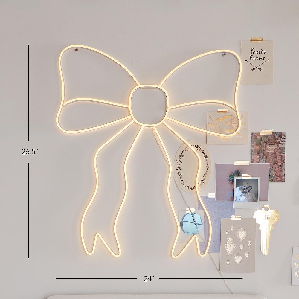 LoveShackFancy Bow Neon Wall Sign - Unique Decor