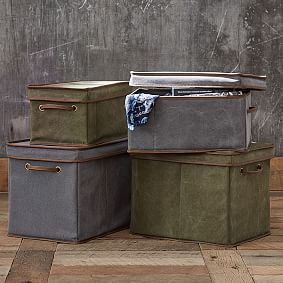 Northfield Canvas Bins, Charcoal