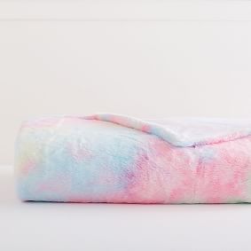 Tie Dye Faux-Fur Throw