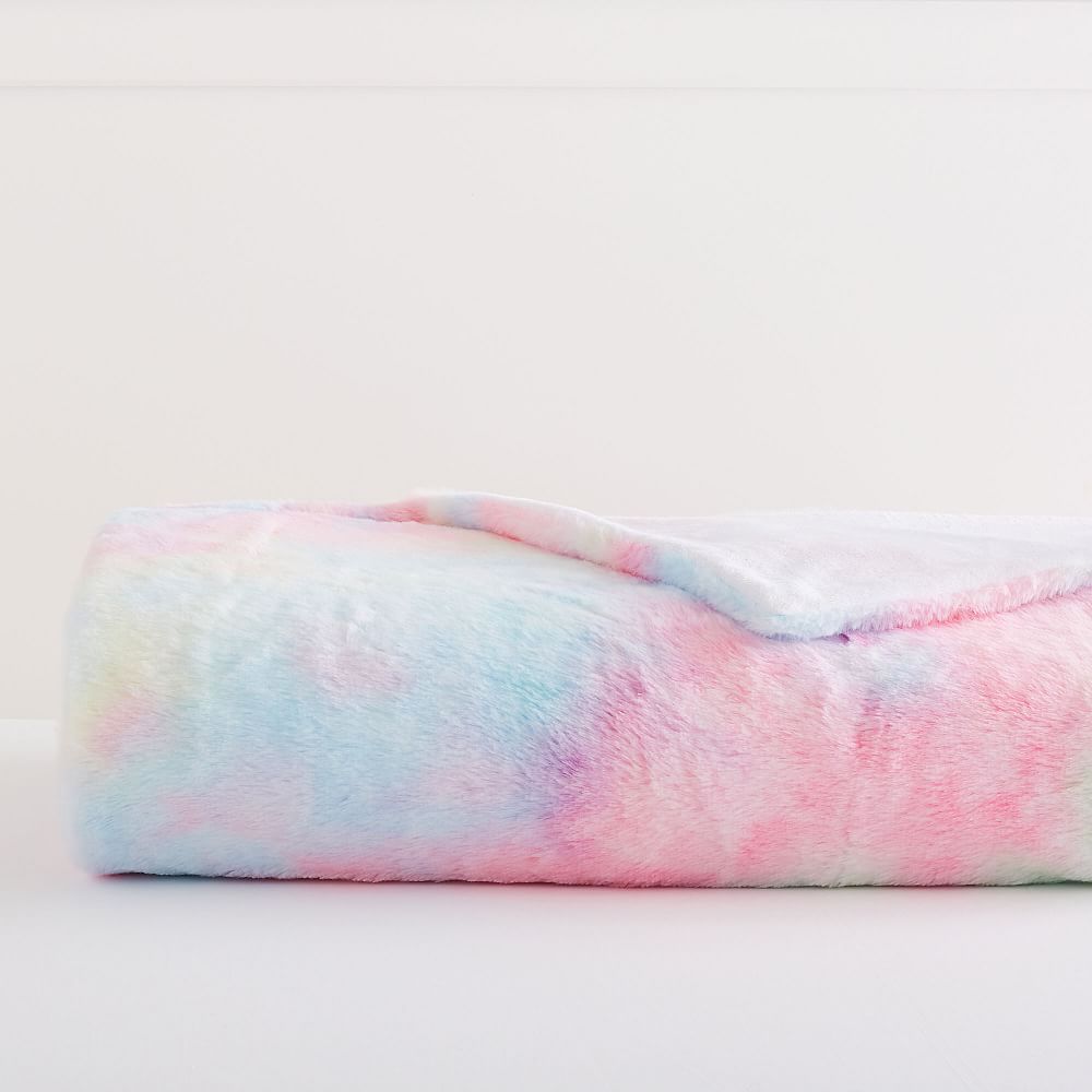 Tie Dye Faux-Fur Throw