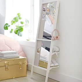Leaning Pinboard with Mirror