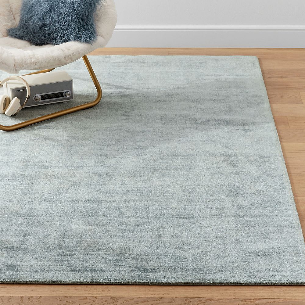 Open Box:   Solid Viscose Rug - Porcelain Blue
