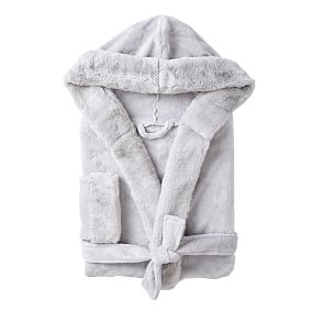 Faux-Bunny Fur Trim Robe