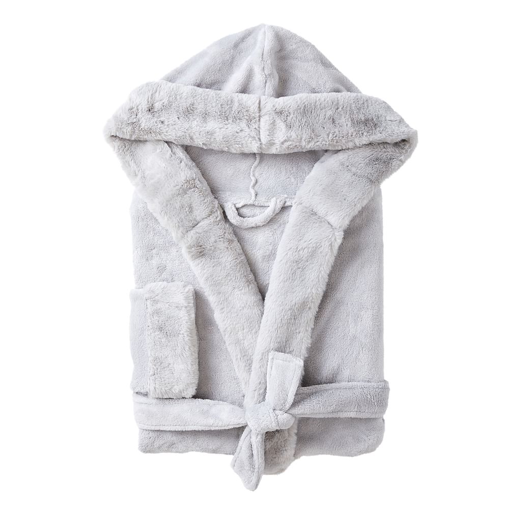 Faux-Bunny Fur Trim Robe