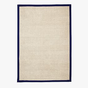 Thick Border Chenille Jute Rug - Navy