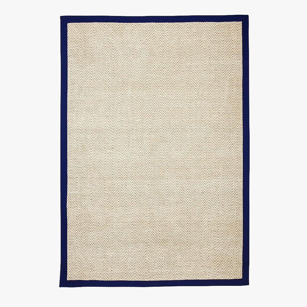 Thick Border Chenille Jute Rug - Navy