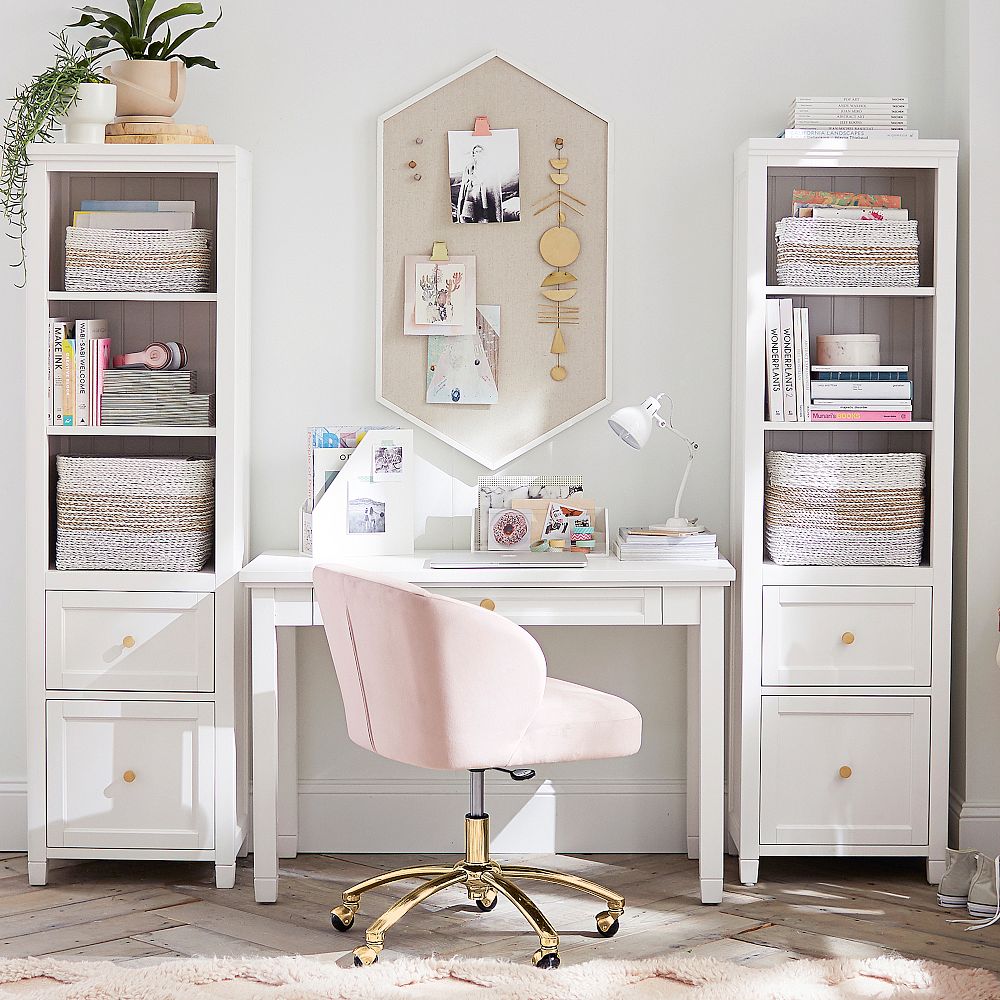 Beadboard Writing Desk &amp; Bookcase Set (83&quot;&ndash;92&quot;)